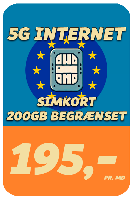 5G Internet | Simkort | Europa 200GB