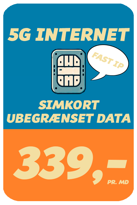 5G Internt med fast ip og modem
