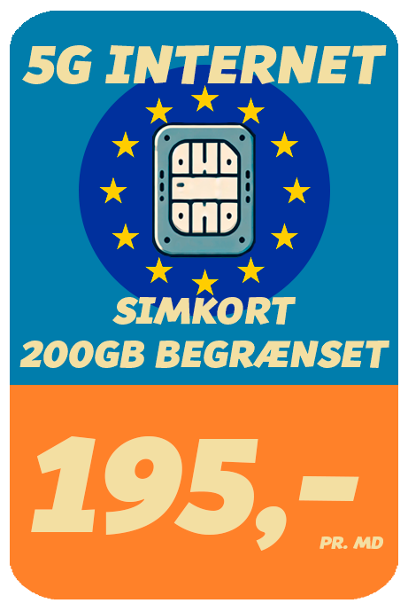 5G Internet | Simkort | Europa 200GB